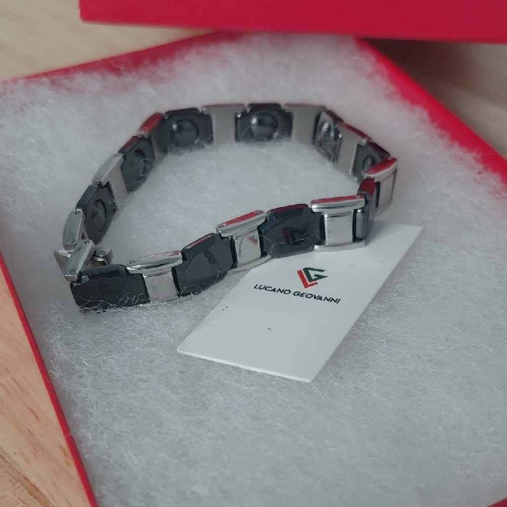Black Tuscany and Stainless Steel Men's Bracelet